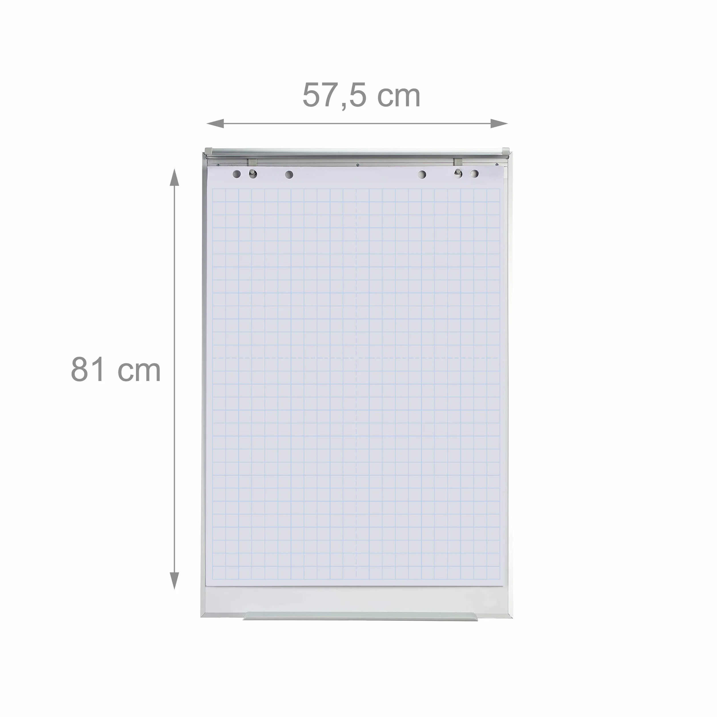 Relaxdays 2 x Papel para rotafolio, cuadrícula, Bloc de 50 Hojas, 60 g/m², 6 Perforaciones, 57,5 x 81 cm, Blanco