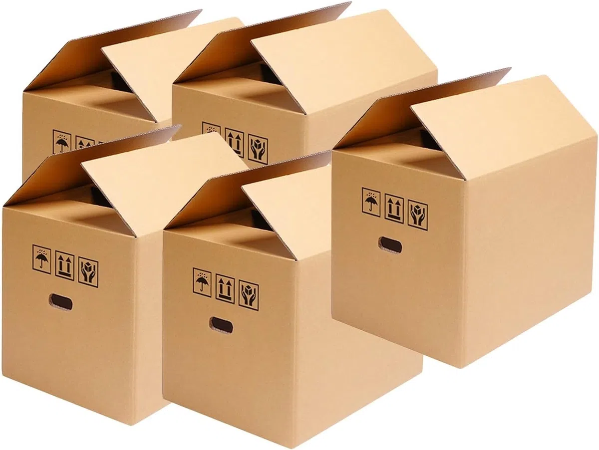 AviiSo Cajas de Cartón con asas, Paquete de 3/5 Embalaje de cajas para mudanzas para envíos/mudanzas (Color : 5Pack, Size : 70x50x50cm/27.5x20x20in)