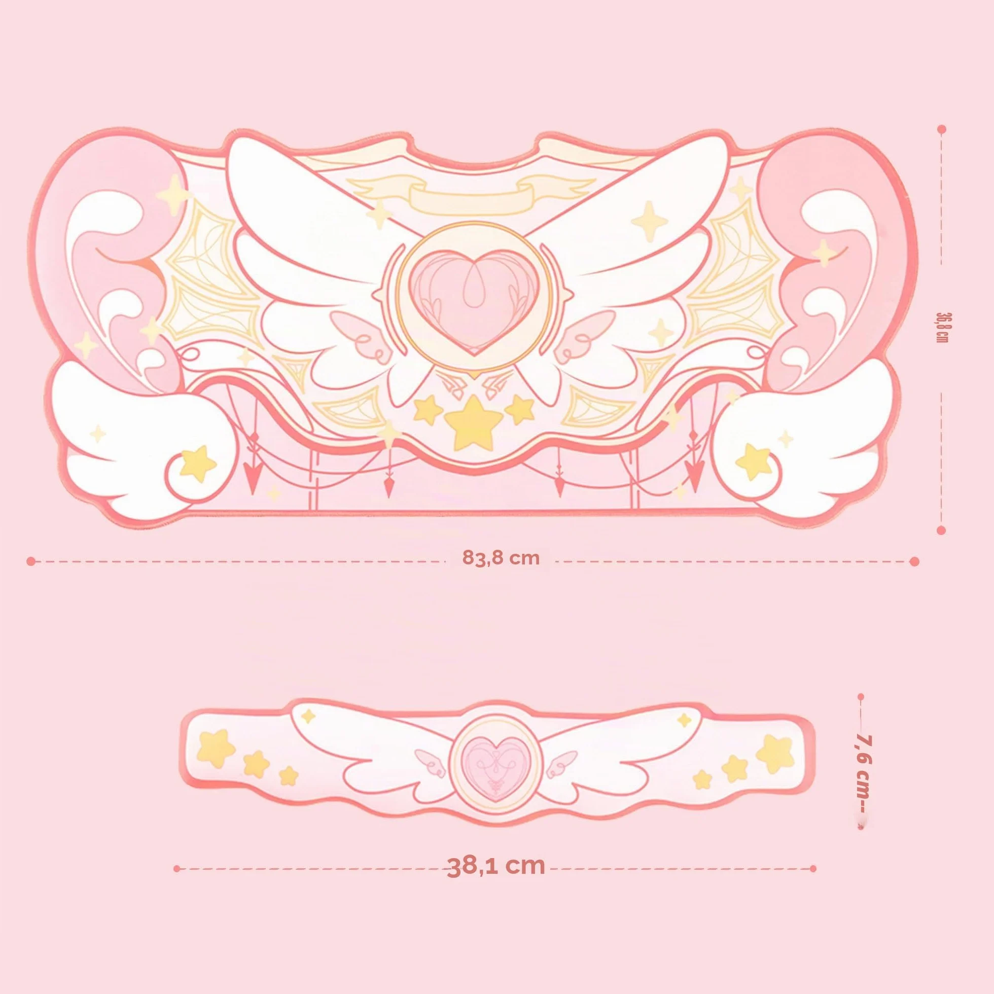 GeekShare Kawaii Alfombrilla de Ratón con Reposamuñecas Juego de Soporte - Base de Goma Antideslizante Alfombrilla de Escritorio y Reposamuñecas de Espuma con Memoria para Teclado y Ratón, Perfecto