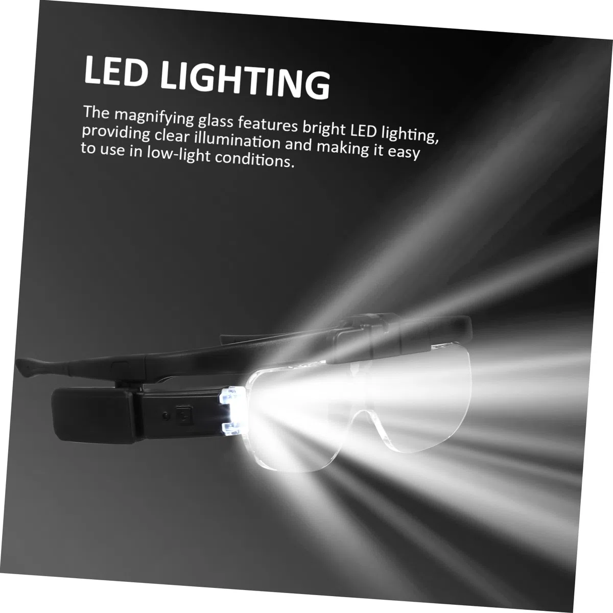Cabilock Lupa de Lectura Iluminada con Luz LED USB Recargable, Diseño Ligero en Negro con Lente Acrílico para Trabajo Detallado y Reparación Precisa