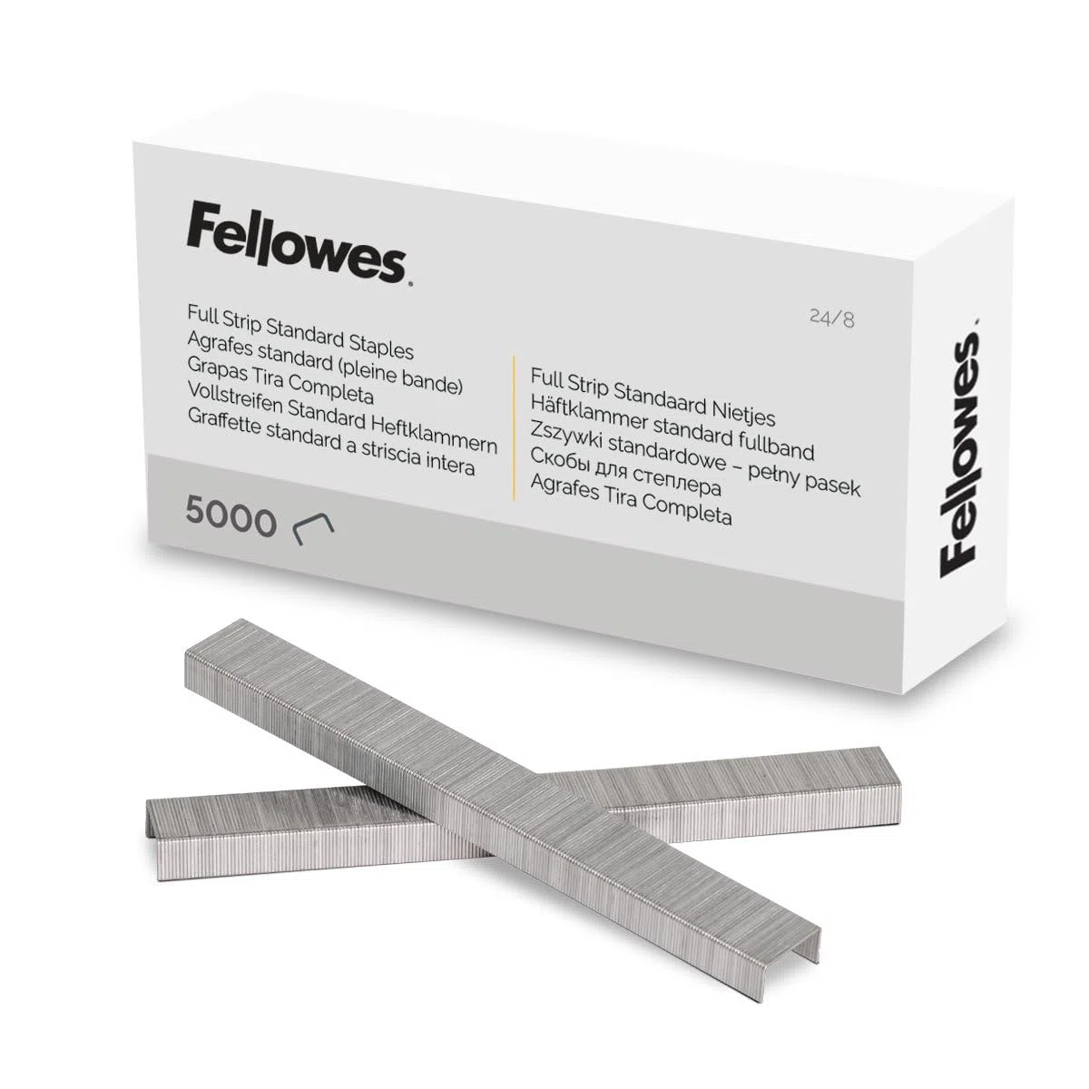 Fellowes Grapas premium de 5/16 pulgadas para grapadora de alicates, 210 por tira, 5.000 por caja