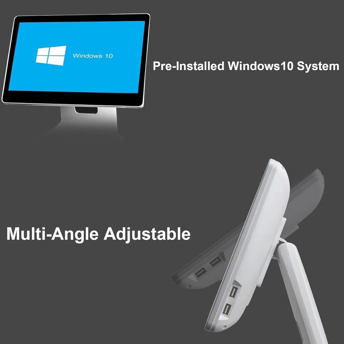 Sistema de Punto de Venta (TPV) con Pantalla táctil, monitores USB VGA para PC TPV, Ideal para comercios minoristas y hostelería.