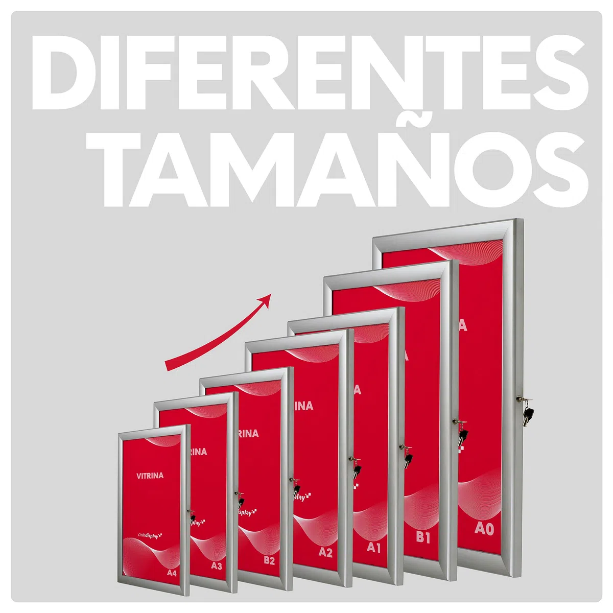 Vitrina Universal para Gráficas de Formato A1 | Tablón de Anuncios con Cerradura | Panel Expositor de Pósters en Aluminio y Metacrilato | Para Oficinas, Restaurantes, Comunidades