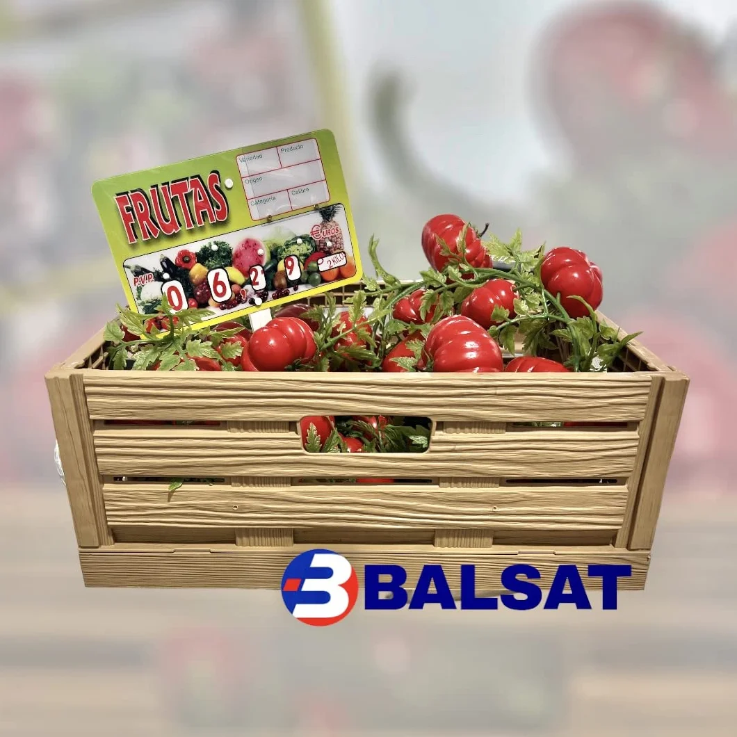 BALSAT Portaprecio Frutas Pizarra 12 ud Ganchos metálicos