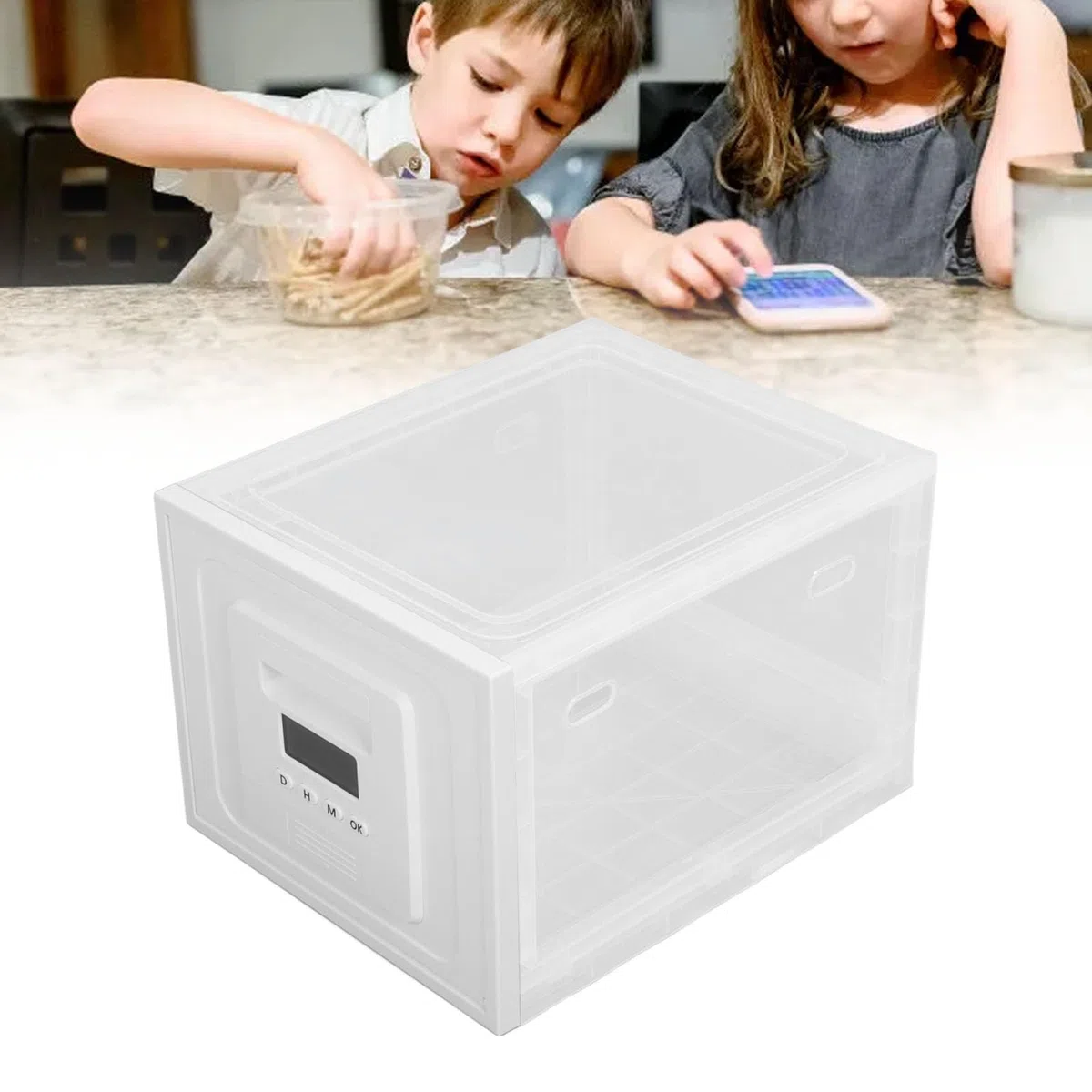 Caja de Bloqueo de Combinación Digital con Autodisciplina, Caja de Bloqueo de Tiempo de Comida, Ranura de Carga para Alimentos Frescos, Uso Versátil para Casilleros Escolares,