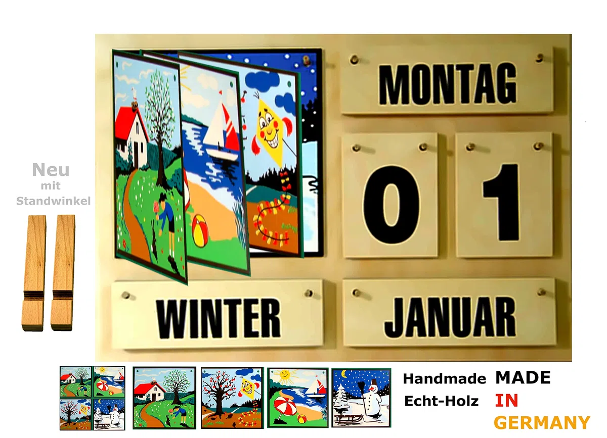 Madera Calendario con números negras 35 * 50 * 1,2 cm