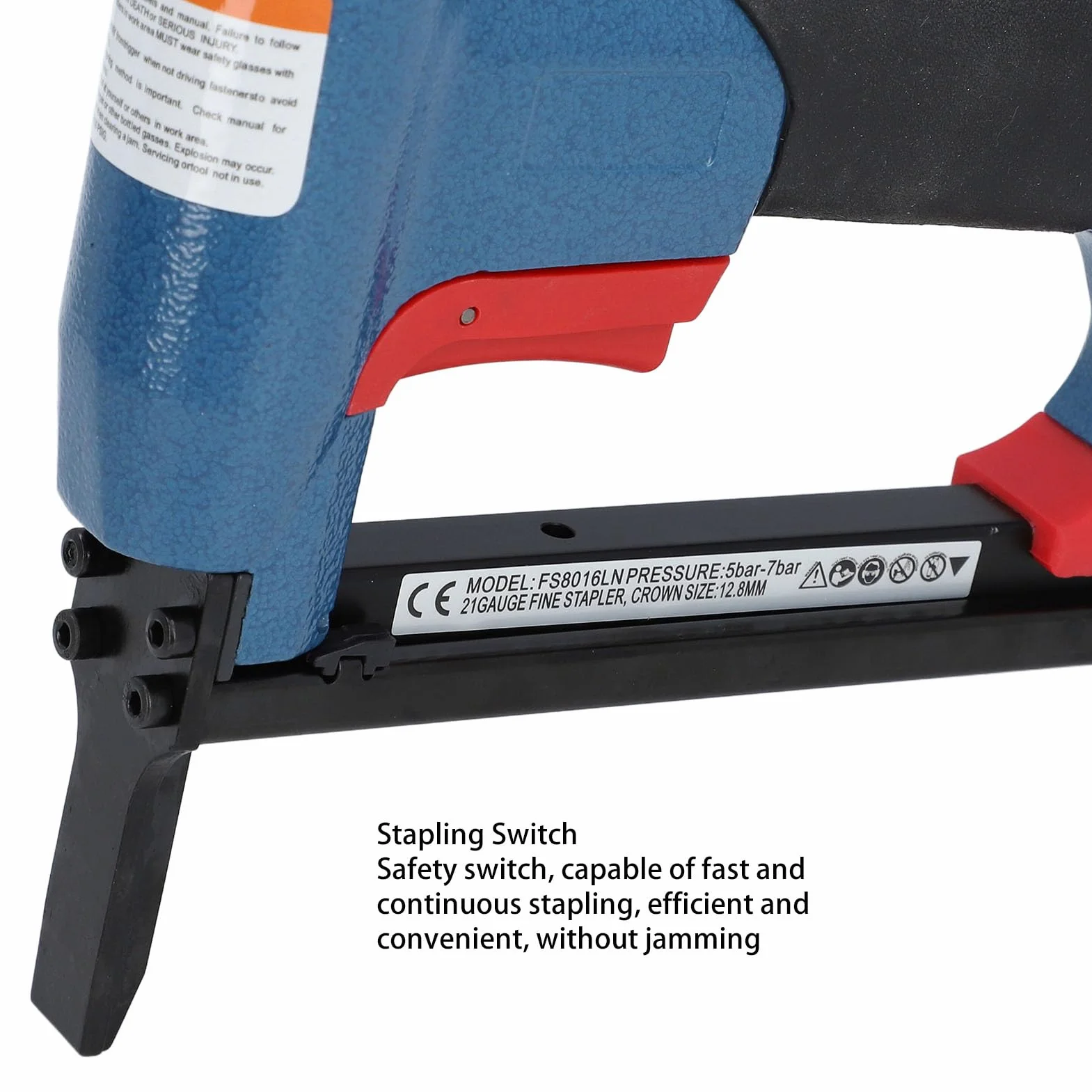 Grapadora Neumática Gunm, Grapadora de Calibre 21 Capacidad de Carga de Grapas de 1/4 A 5/8in 140 Grapadora Neumática para Carpintería, Tejados, Carpintería y Ebanistería