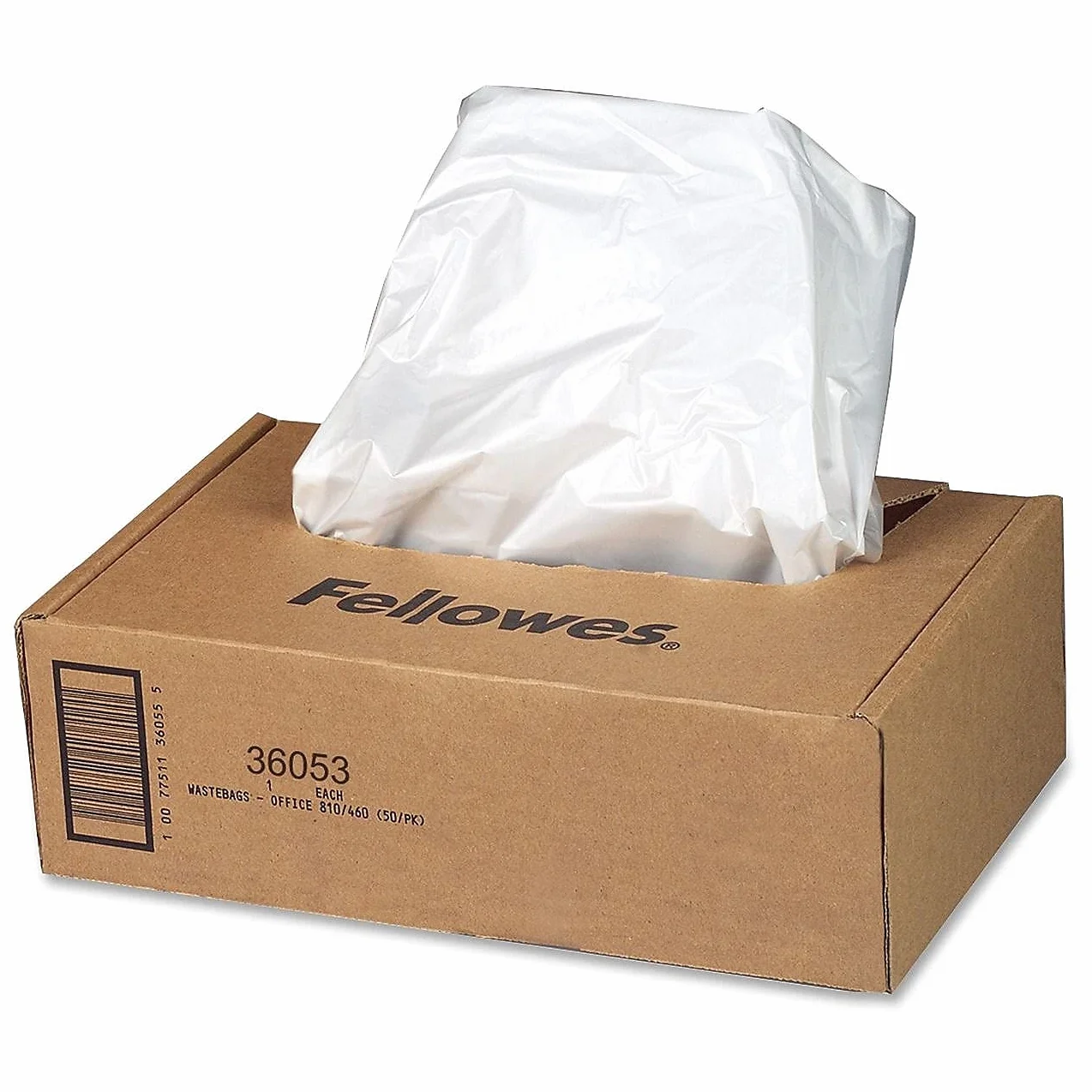 Bolsas para Residuos de Destructoras Fellowes 30-35L, Pack de 100 Bolsas Transparentes y Resistentes para Papelera de Destructora, Ideales para Oficina y Hogar