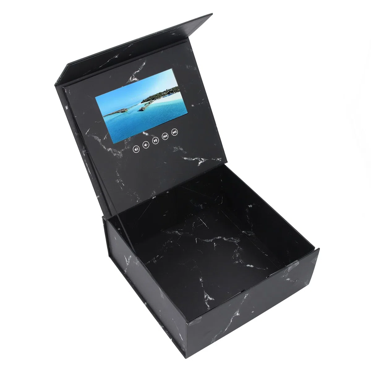 Caja de Regalo con Tarjeta de Felicitación con Video Electrónico con Pantalla LCD de 7 Pulgadas, Invitación de Boda, Adecuada para Navidad, Celebraciones de Aniversario, Cumpleaños, Videos
