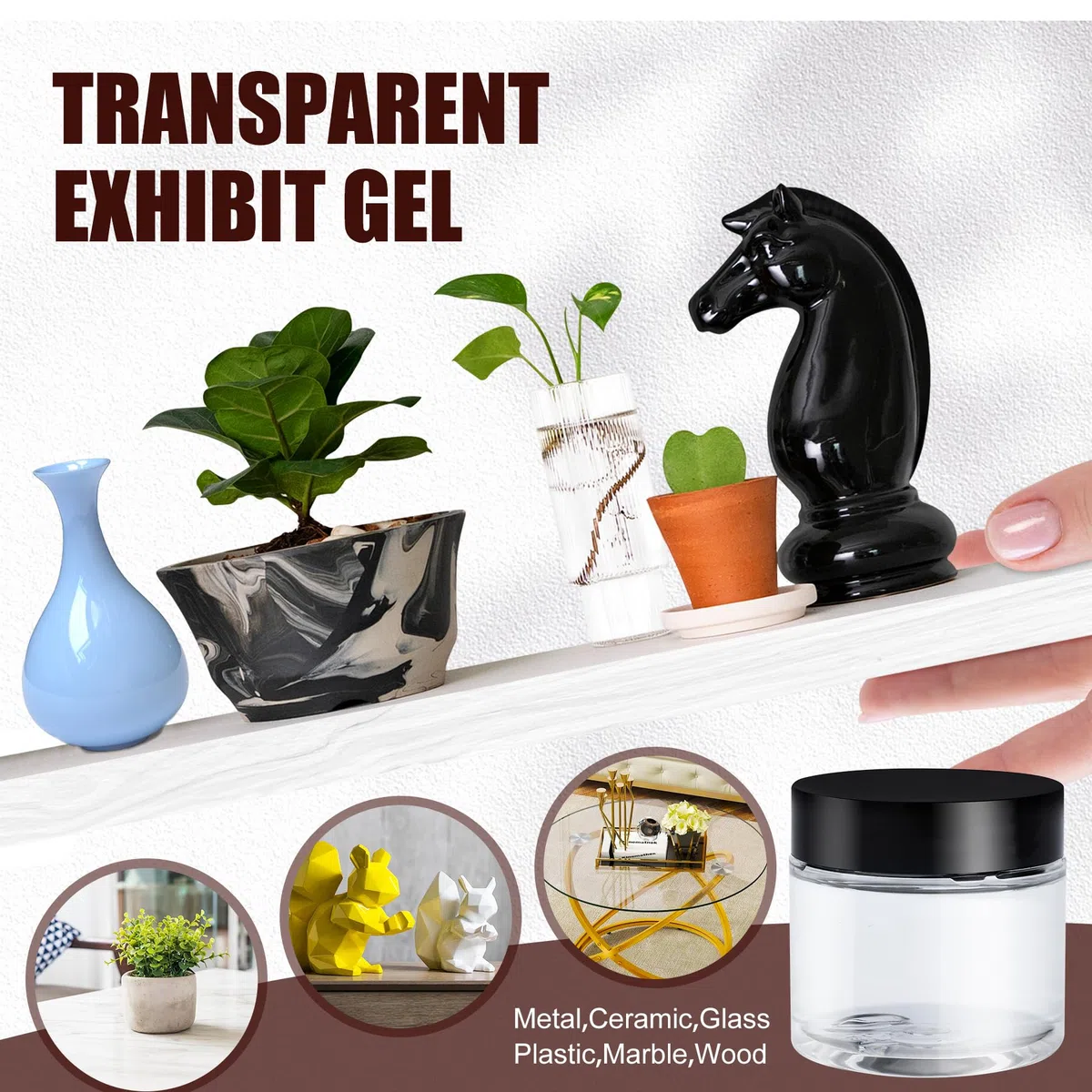 Gel de exhibición para museo, 170 g, cera transparente extraíble para colecciones de museos, sin residuos y reutilizable, ideal para antigüedades fijas, vidrio, cerámica y figuras de personajes para