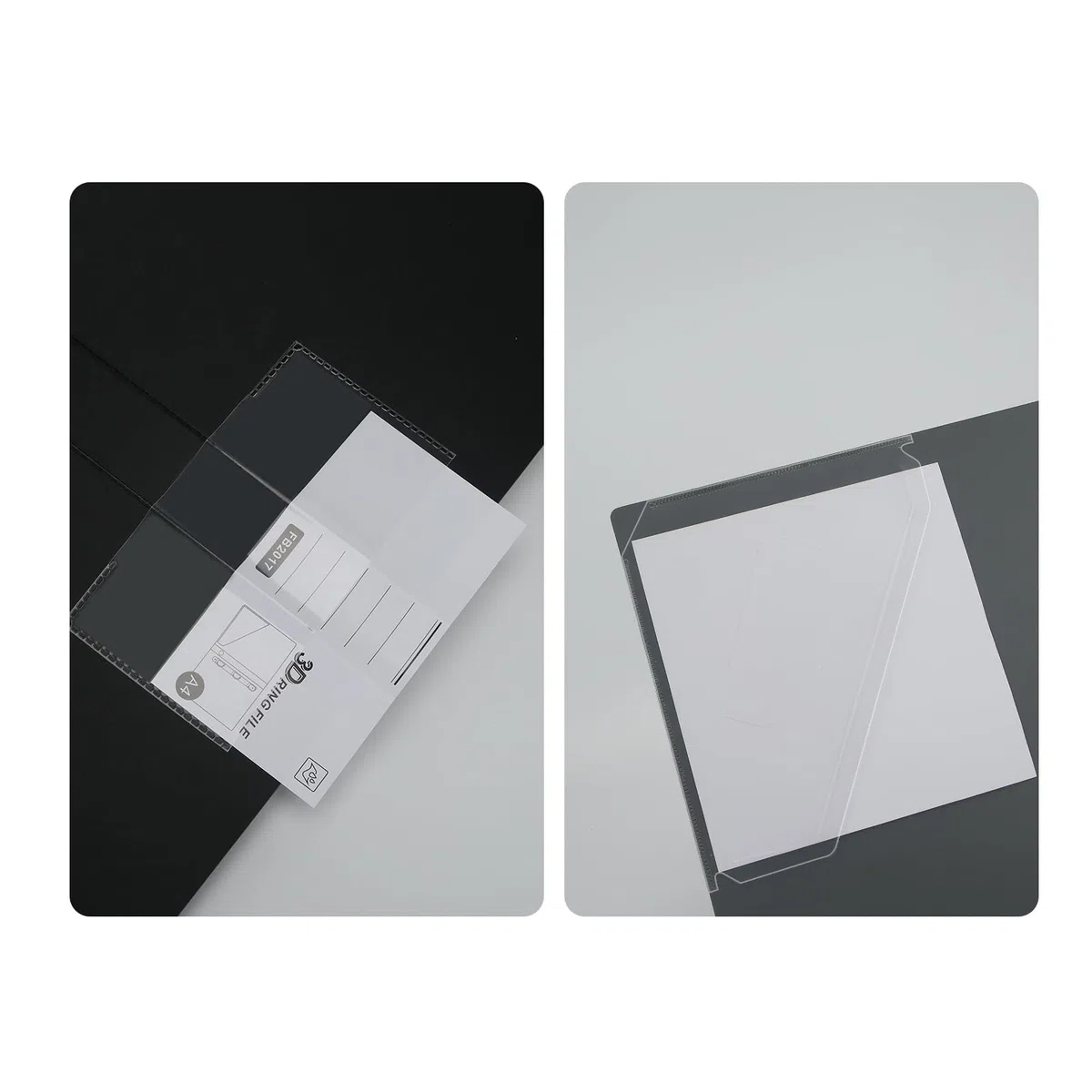 Archivador A4,4 Piezas Archivador 3 Anillas,Ring Binder,Negro | Archivadores,Lomo 35 mm,3D-Ring Binder A4