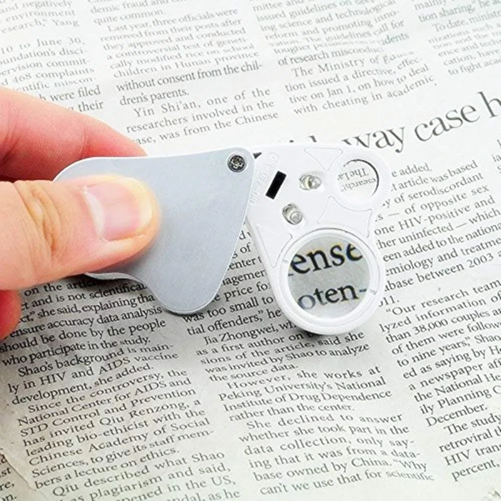 Lupa HD 30 Veces; 60 Veces; Lupa de joyero Lupa de joyería con iluminación LED Lupa Mini Lupa portátil de Mano Adecuada para Lectura, Joyas, Sellos Vision