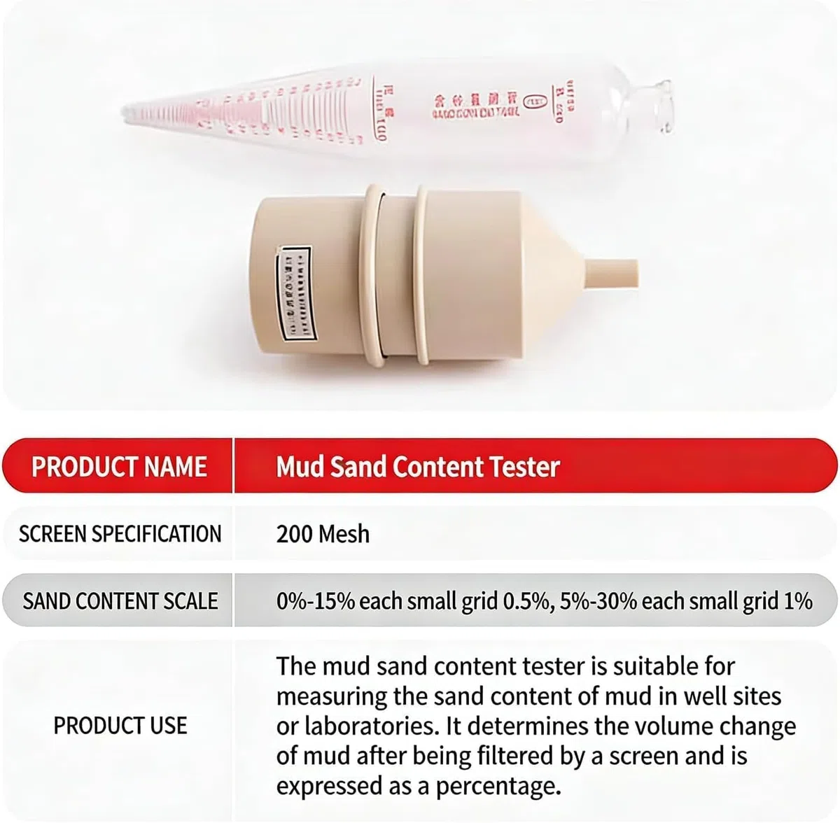 Kit De Viscosímetro para Lodos, Kit Portátil para Análisis De Lodos, con Hidrómetro, Reómetro Y Medidor De Contenido De Arena, Rango De 0,96 A 2 G/cm³, Precisión De 0,01 G/cm³, con Caja De