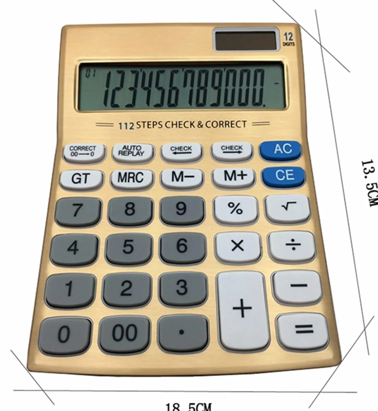 calculadora, Papelería de Examen electrónico Comercial Oficina con Fuente alimentación Dual Dorada