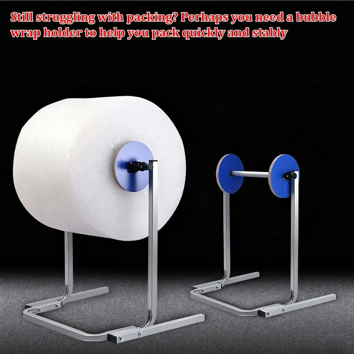 Dispensador de papel de burbujas, soporte vertical acolchado para embalaje, mudanza y protección de envío, dispensador de rollo de espuma (40 cm) para un uso fácil