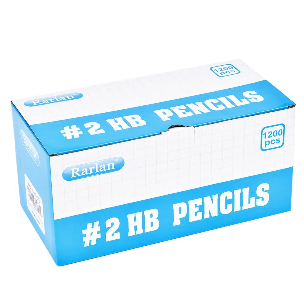 Rarlan Lápices HB #2 con revestimiento de madera, preafilados, paquete de 1200 unidades | Lápices de aula con borradores para suministros escolares y profesores, escritura, dibujo y bocetos, vuelta a la escuela