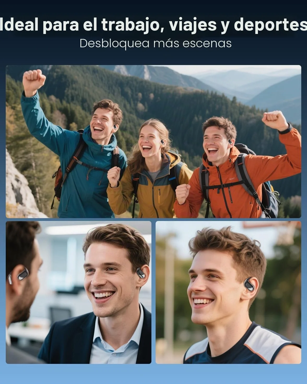 MONODEAL AI Auriculares Traductor en Tiempo Real, 144 Idiomas y 4 Modos de Traducción, 3 en 1 Auriculare Traductores Simultaneos IA, Auriculares Traductores para Viajes, Negocios y Estudios
