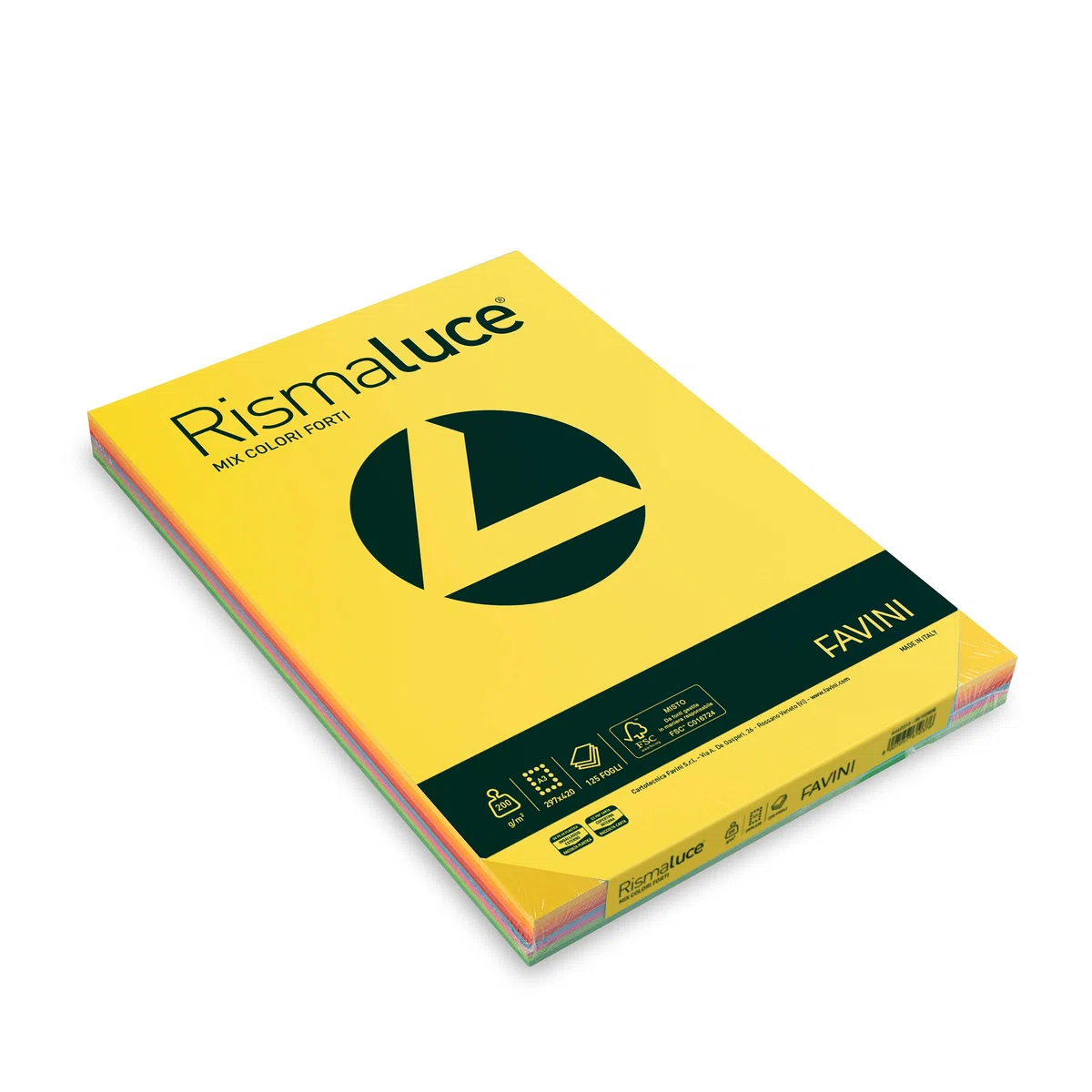 BUYLLOON OFFICE A67X113 - Papel de colores mate (200gsm, A3, paquete de 125)
