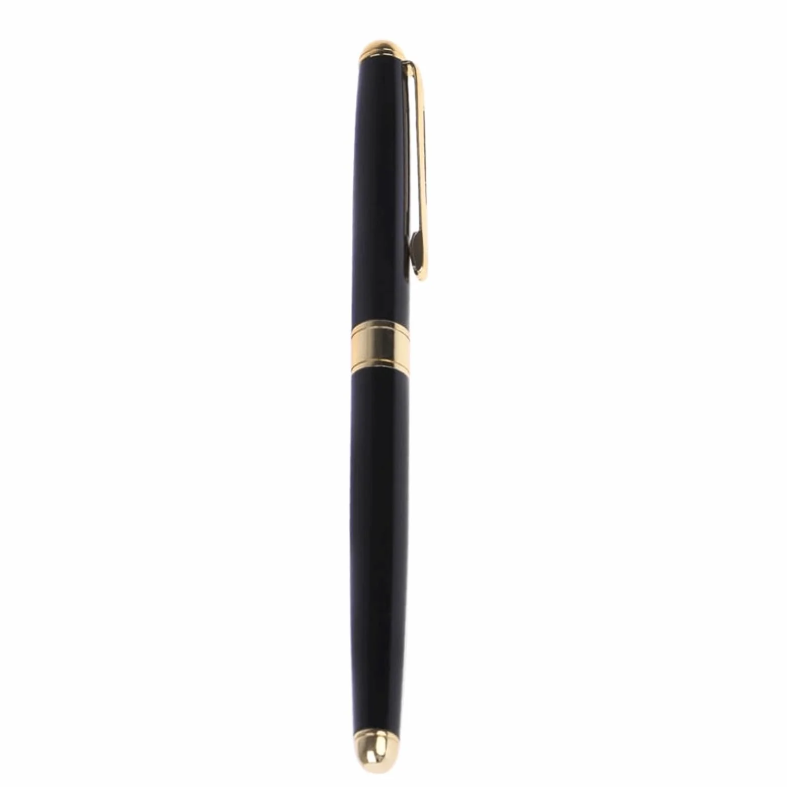Bolígrafo, bolígrafo de tinta neutra Bolígrafo de metal con punta de bola y tinta gel de 0,5 mm, color negro y plateado.(Black)