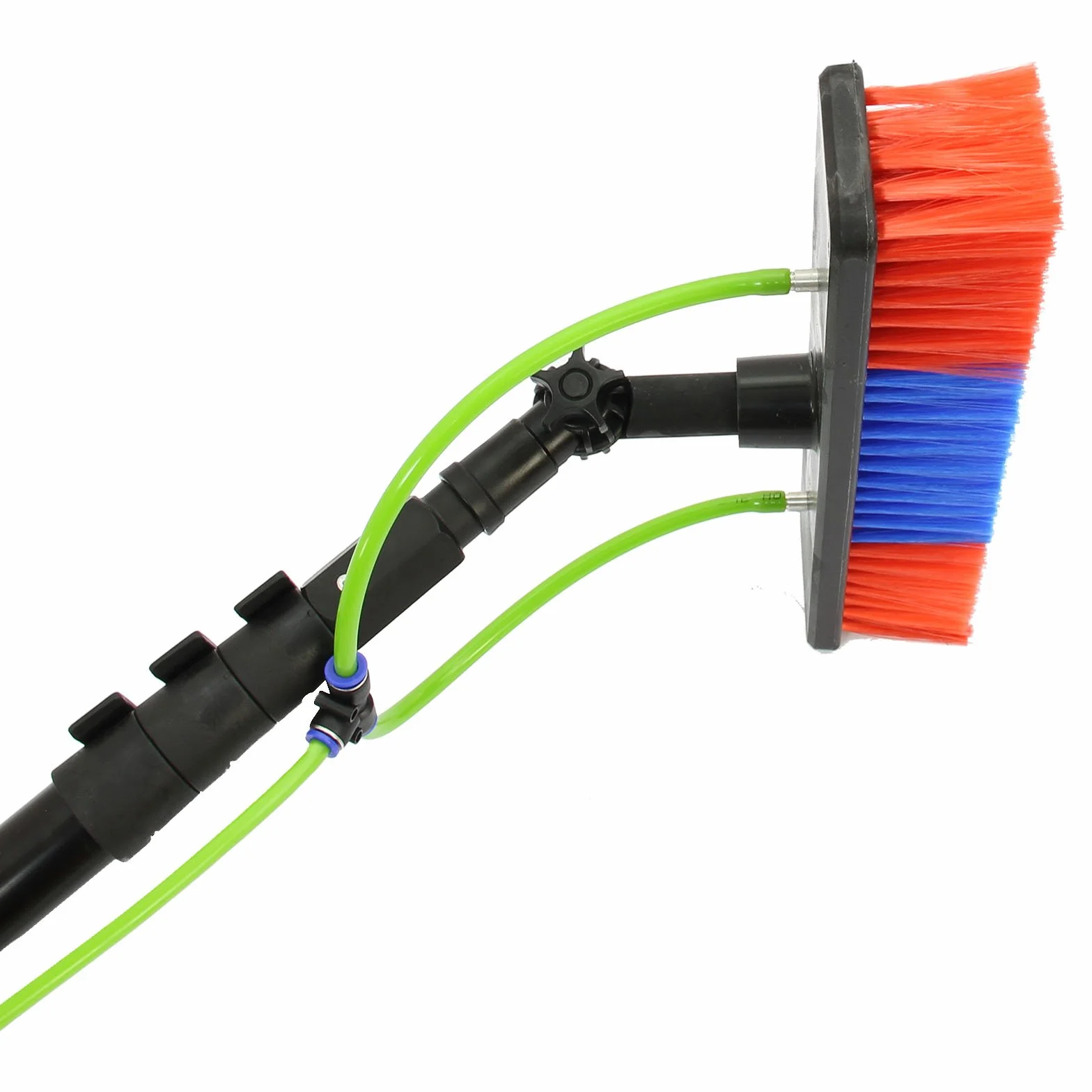 Pértiga Telescópica Limpieza Cristales Longitud Extensible 2.15-7.35m Kit Herramienta Limpieza Ventanas Coches Manguera Limpiacristales Profesional Comercial Riego Alta Presión con Accesorios Gratis