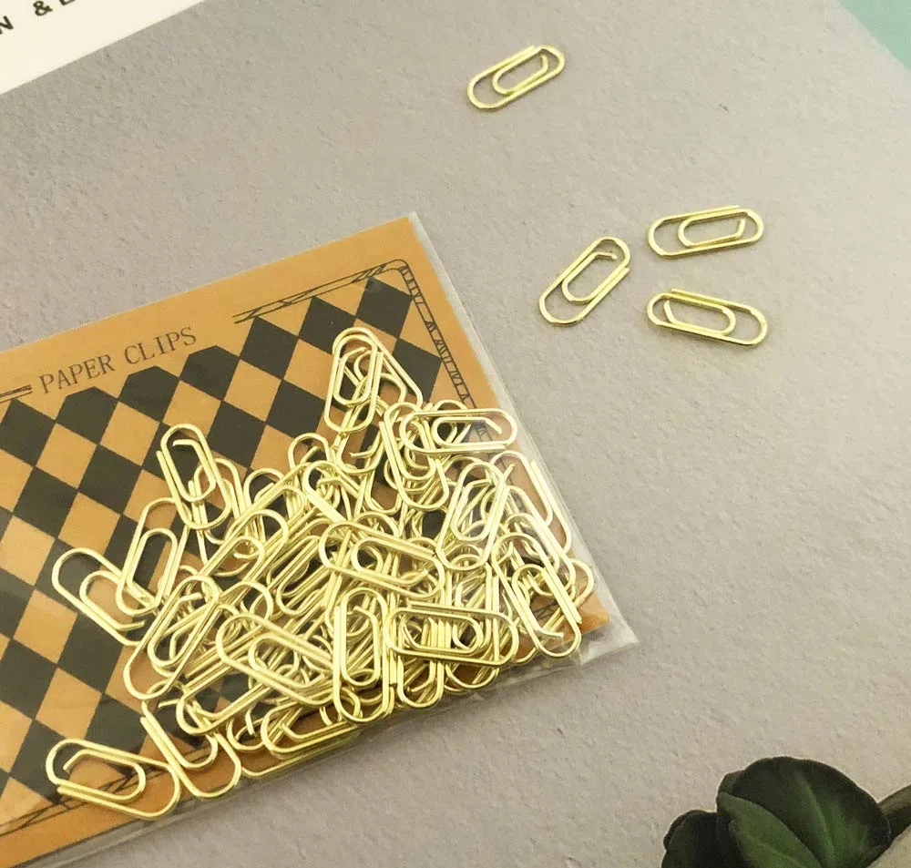 50 clips de metal para papel de 3/5 pulgadas, acabado niquelado