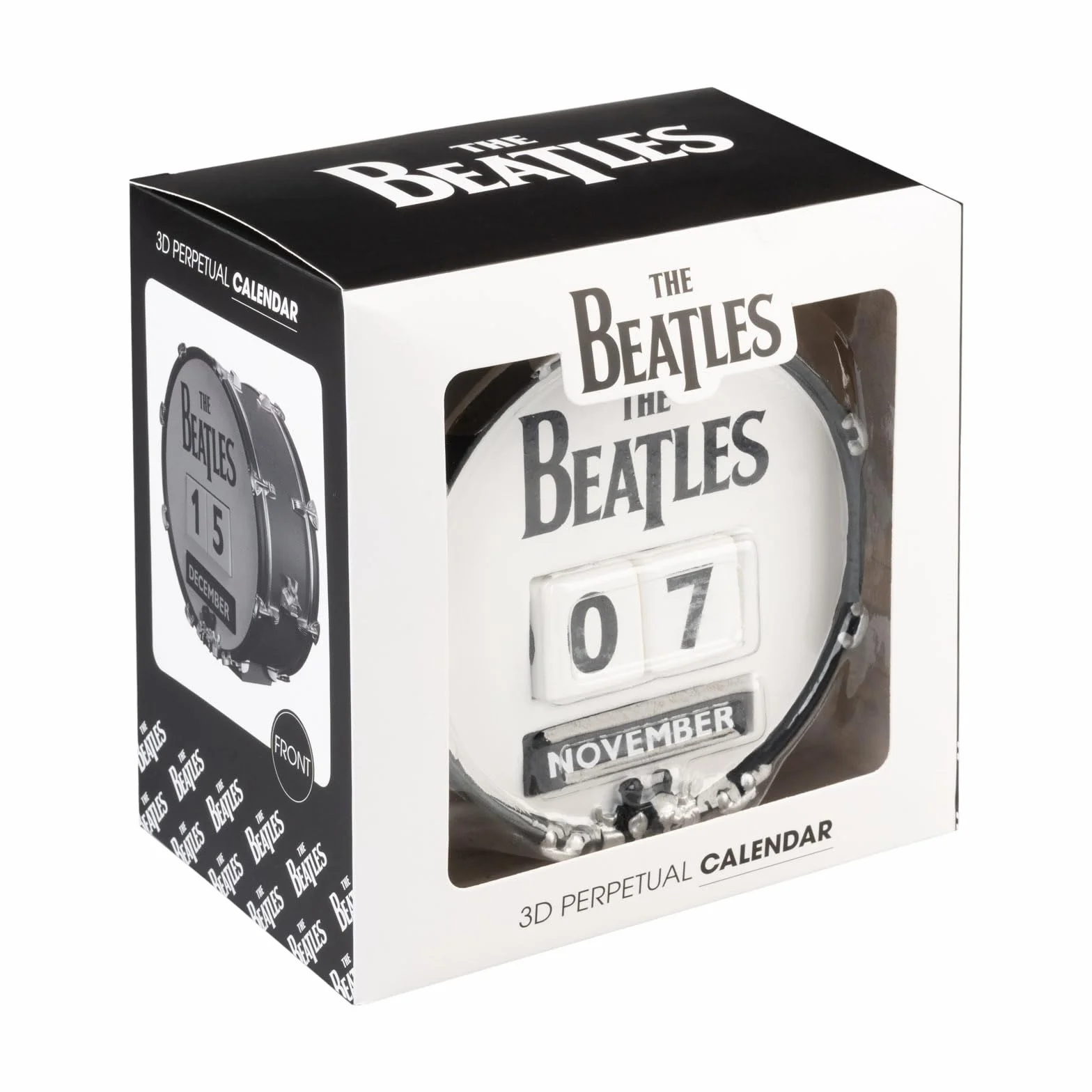 Figura The Beatles, Calendario Perpetuo 3D - Regalo Original : Decoracion Habitacion para amantes de Música Rock - Calendario sobremesa para adultos | The Beatles Merchandising