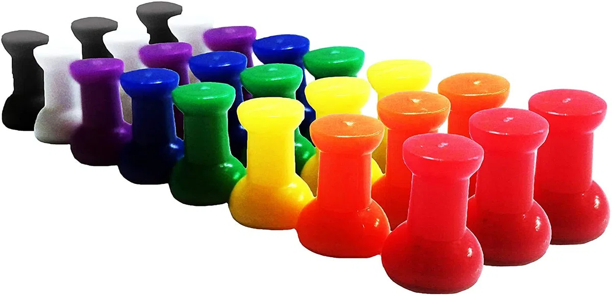 Classic Chinchetas de Cabeza Magnéticas - Imanes Colores, imanes Nevera, imanes de Oficina, imanes de Pizarra (Juego de 24, Colores Surtidos)