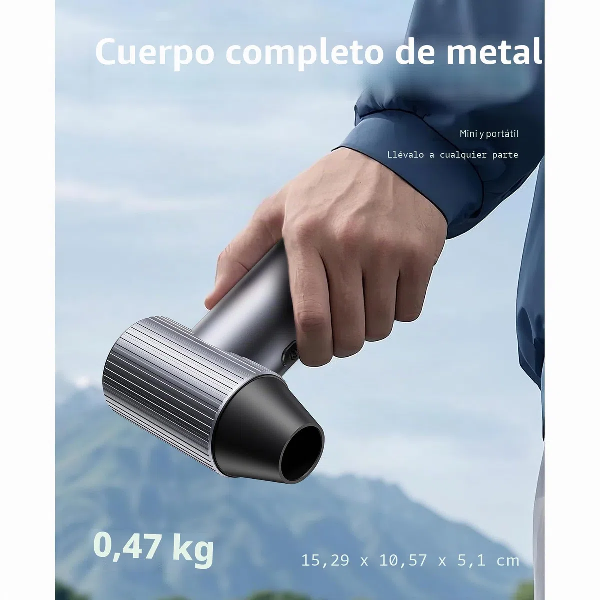 COSANO Mini soplador de metal completo Jet Dry – Plumero de aire eléctrico de 300.000 RPM – Soplador recargable – Plumero de alta potencia con 3 velocidades y 4 boquillas