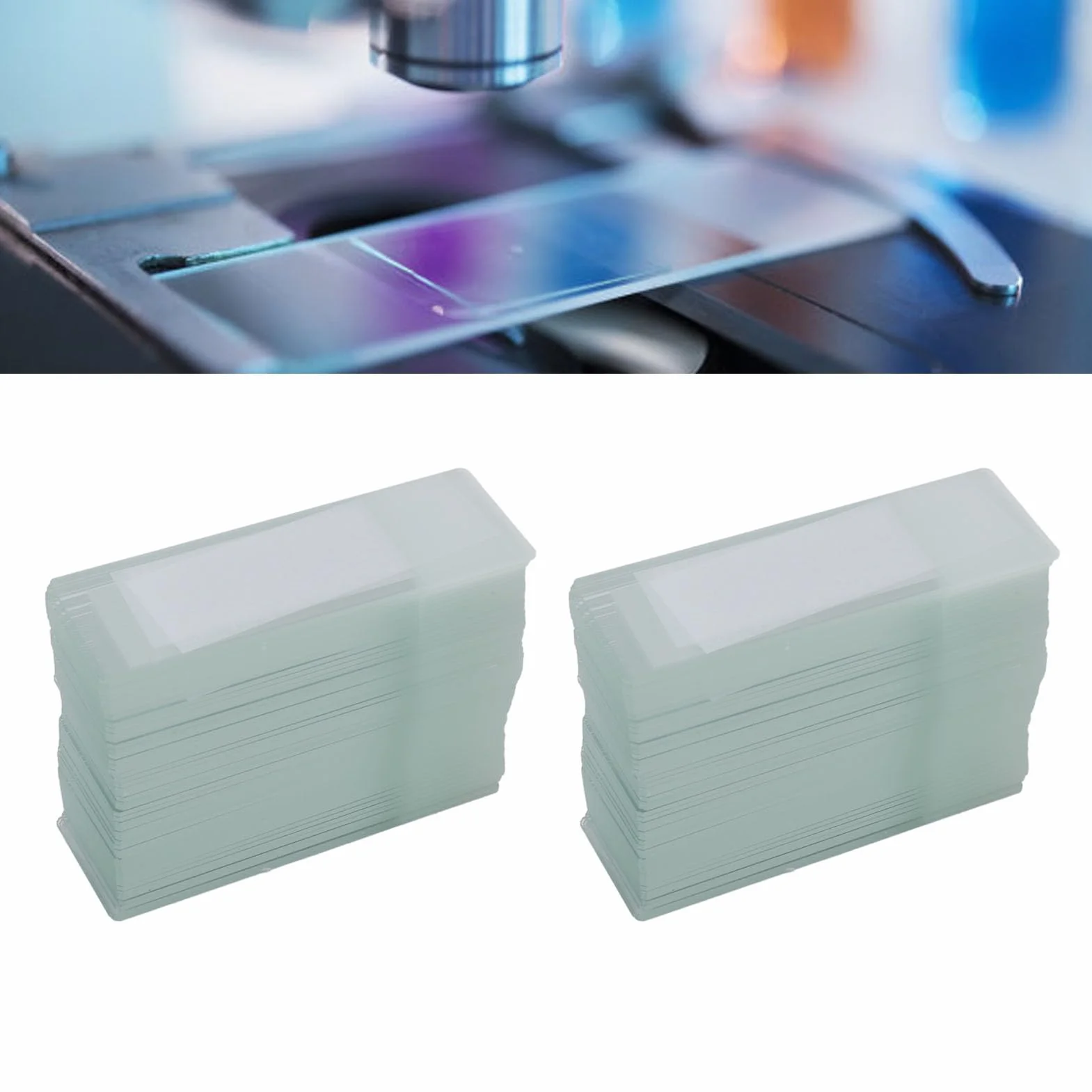 100 portaobjetos de microscopio, portaobjetos de esquina redondeada con bordes esmerilados, portaobjetos de vidrio prelimpiados para microscopio, adecuados para observación de (Grado estándar 1A5105)