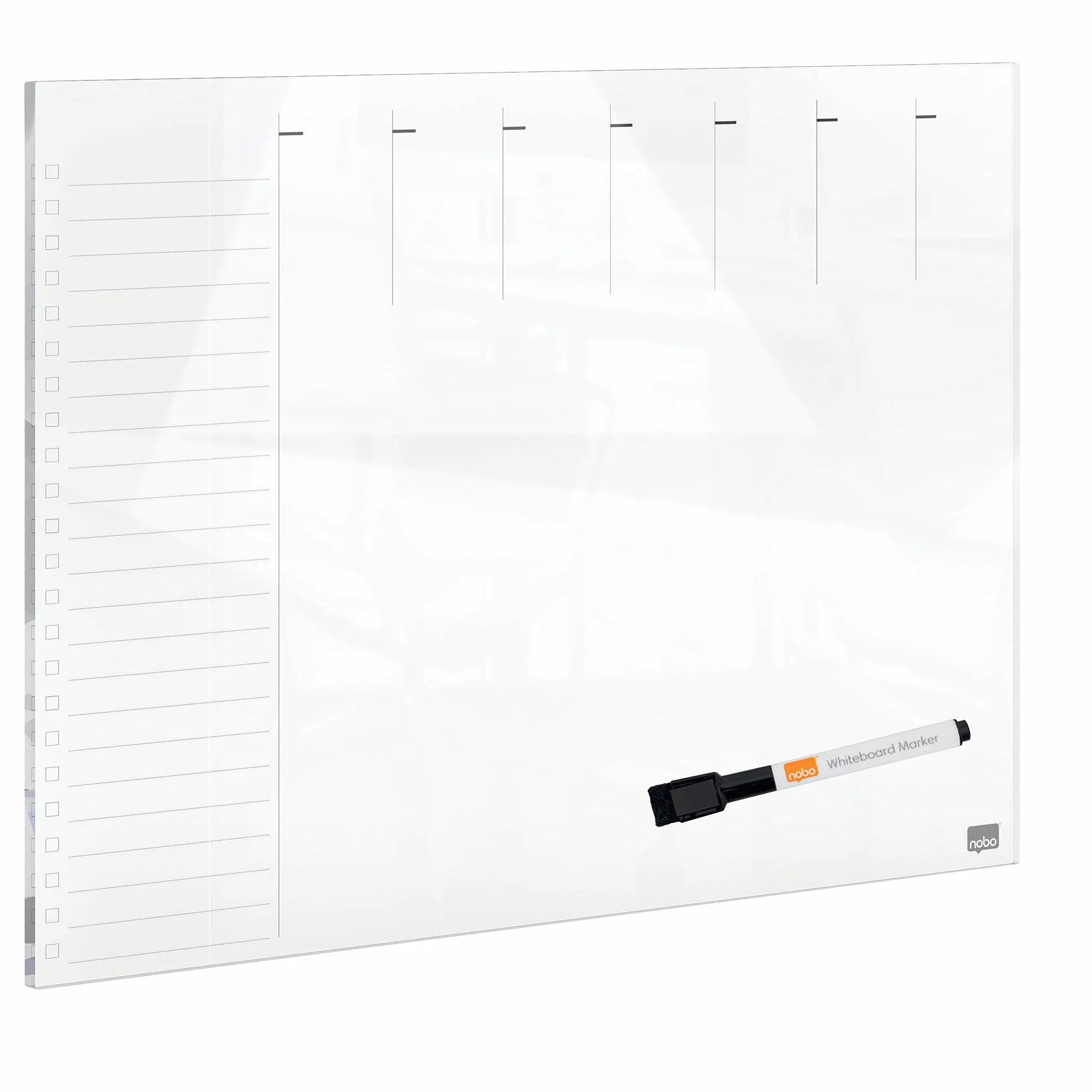 Nobo Pizarra Magnética de Cristal 430x560mm Semanal Sin Marco Oficina Casa