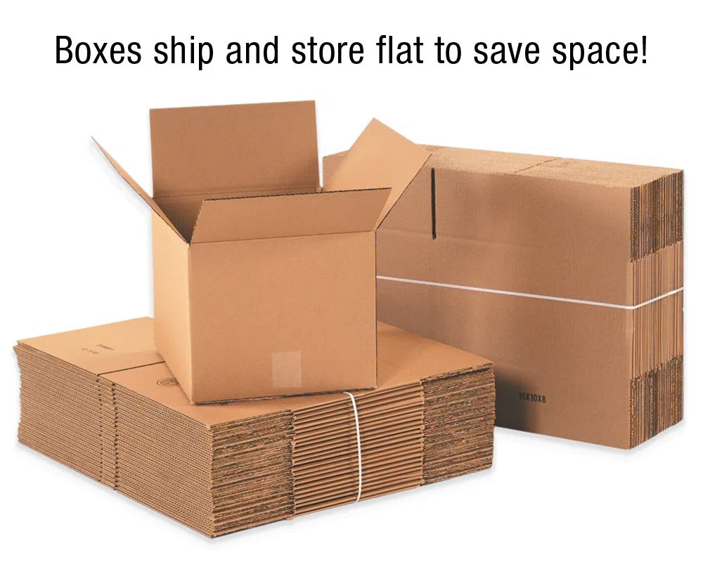 Boxes Fast BFHD36830FOL - Cajas de cartón corrugado de carga lateral, 91 x 20 x 76 cm, para envío, embalaje, mudanza o almacenamiento, Kraft (10 unidades)