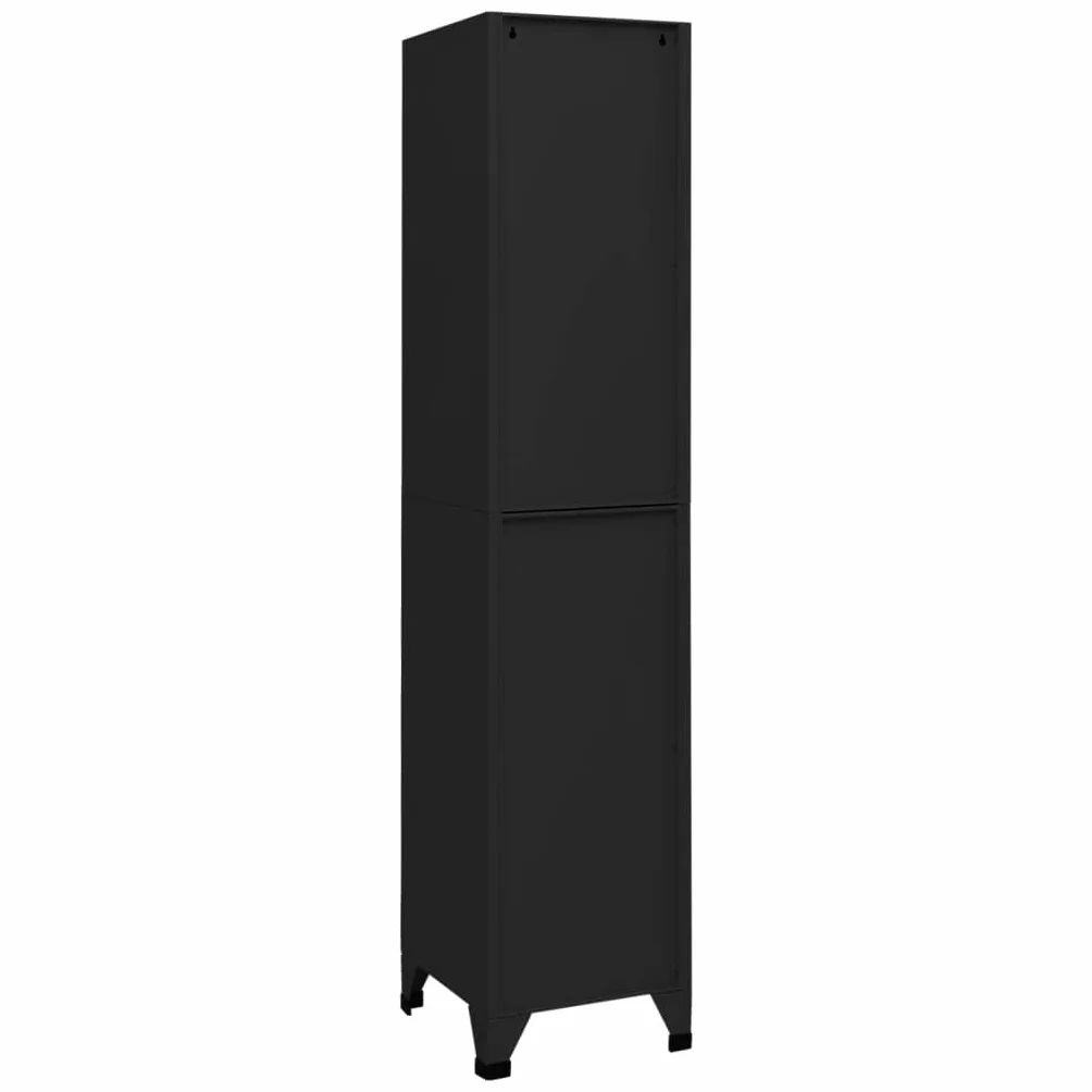 vidaXL Taquilla Armario Acero Negro 38x40x180 cm Almacenamiento