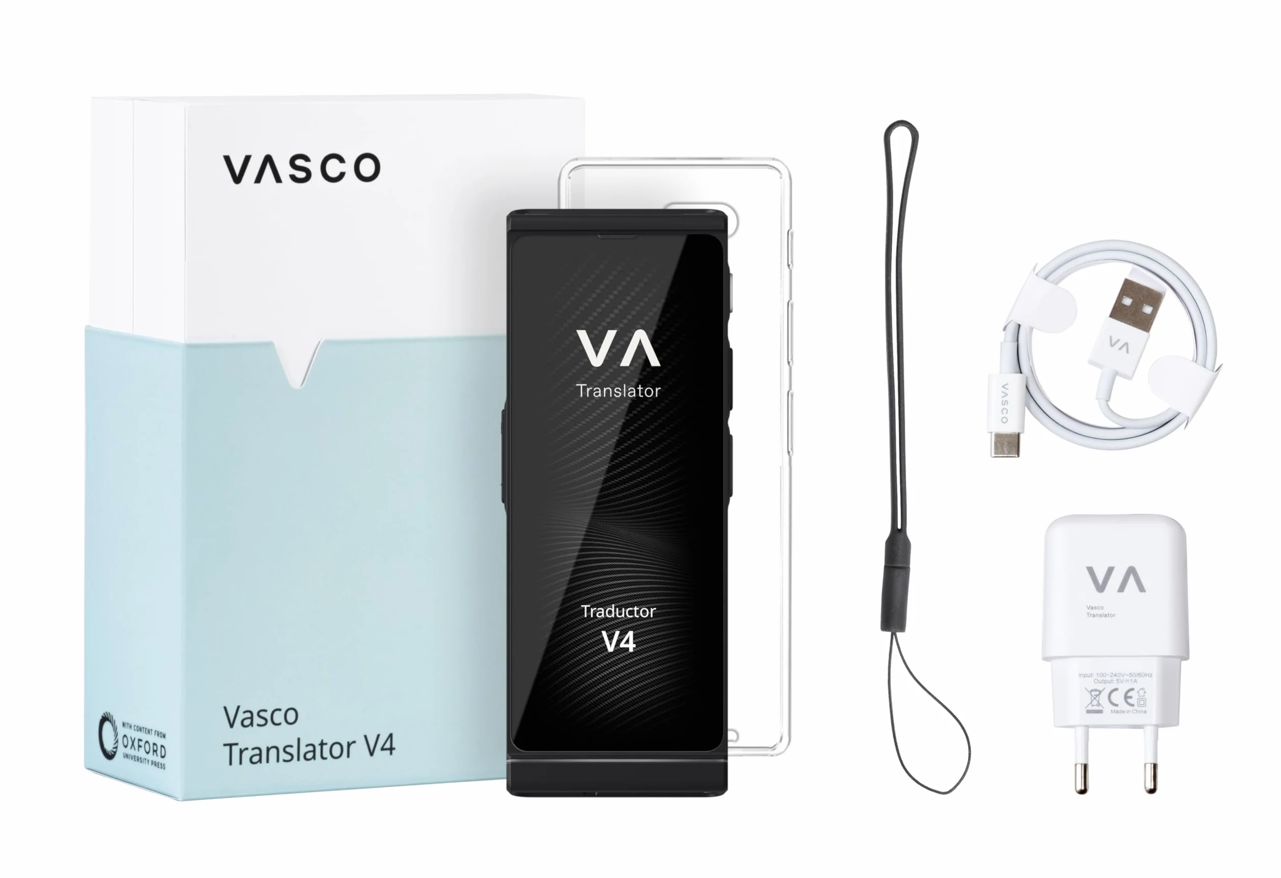 Vasco V4 Traductor | 113 idiomas |Traductor instantáneo de voz | Internet gratis de por vida para traducciones | Black Onyx