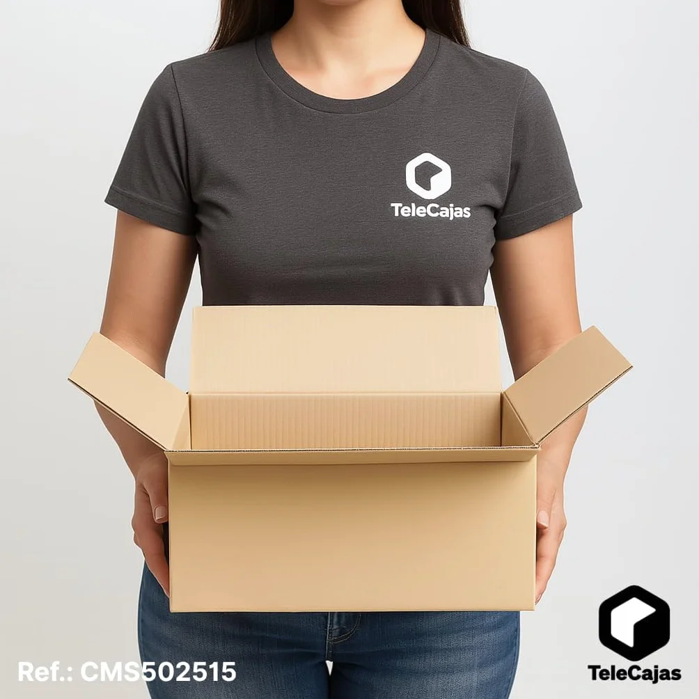 TELECAJAS | 20 Cajas 50x25x15 cm de Cartón Plana Alargada de Solapas, Robusta Marrón Kraft, Sin asas | Pack de 20