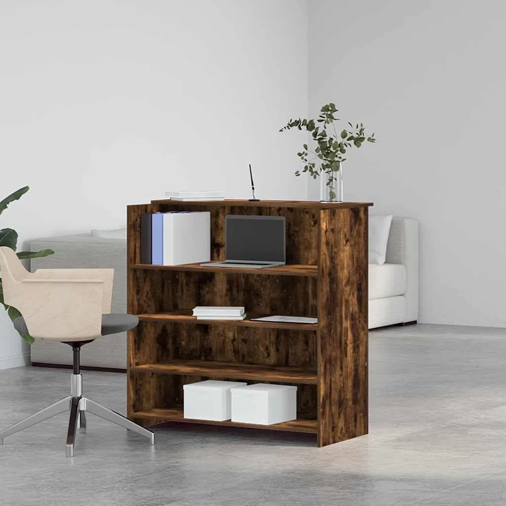 Receptor de recepción de madera 100 x 50 x 103,5 cm con espacio de almacenamiento integrado para oficina o práctica
