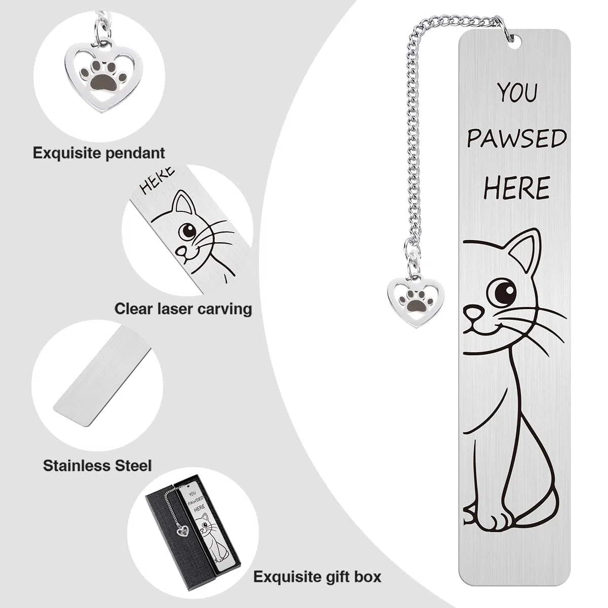 Bonitos regalos para gatos, divertido marcapáginas de metal para leer mujeres, accesorios de libros para niñas amantes de los gatos, regalo de jubilación para mujeres, amantes de los libros,