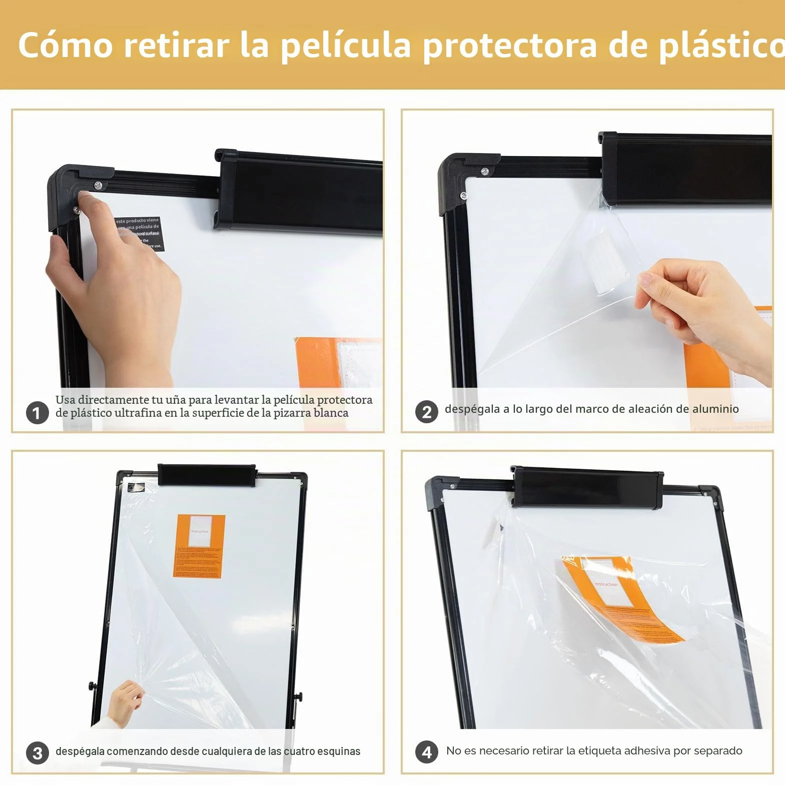 DOEWORKS Pizarra Blanca Caballete 90 x 60cm con U-Soporte, Pizarra Magnética de Doble Cara, Altura Ajustable & Plegable para Hogar Escuela Oficina, Negro