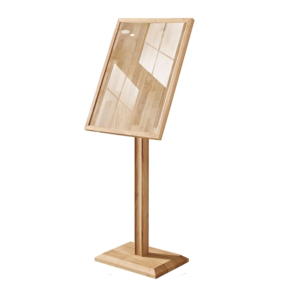Soporte para carteles al aire libre, soporte de exhibición de madera maciza con cubierta de vidrio templado para anuncios, carteles y ferias comerciales