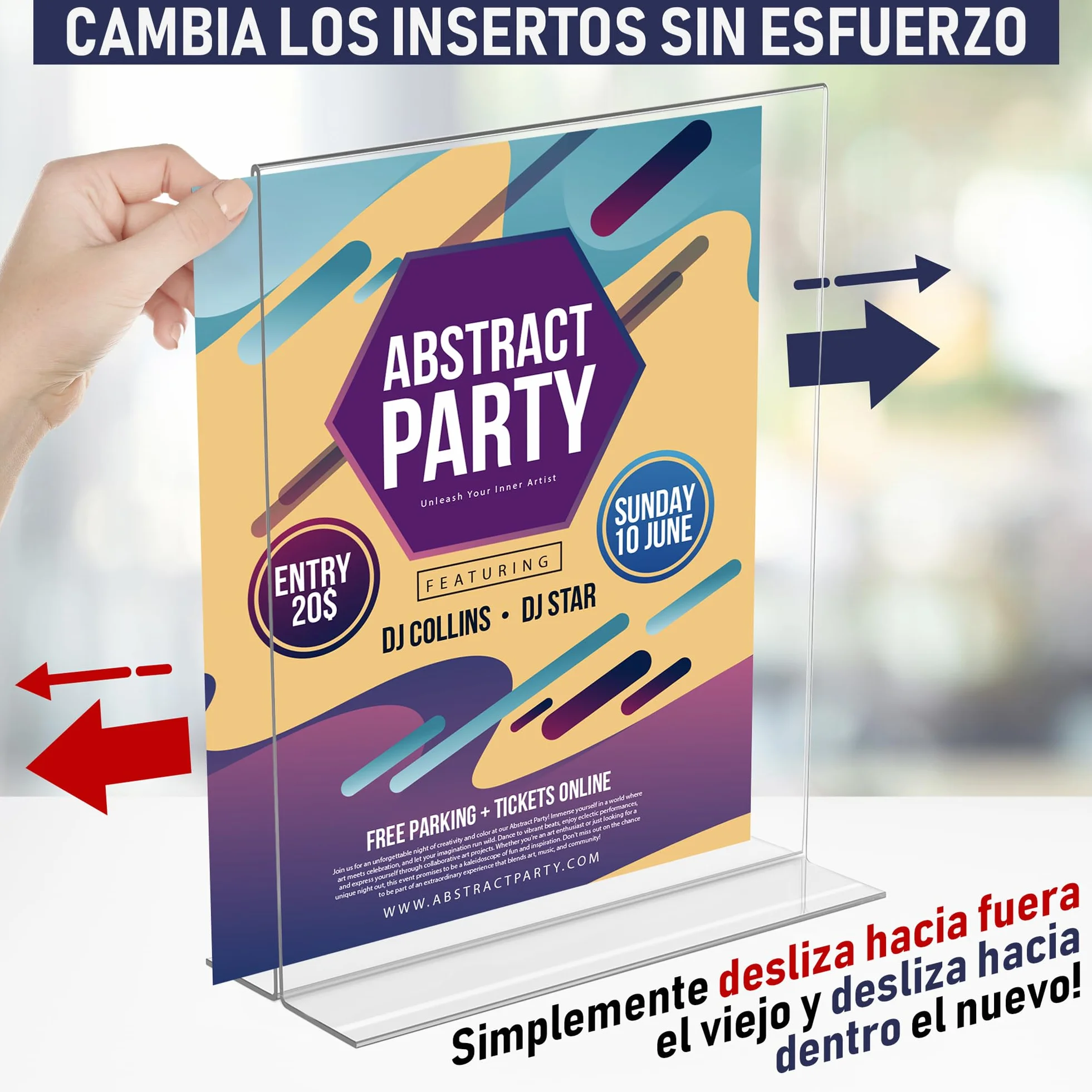 Soporte de letrero acrílico A4 – 6 Unidades, doble cara, marco de anuncios