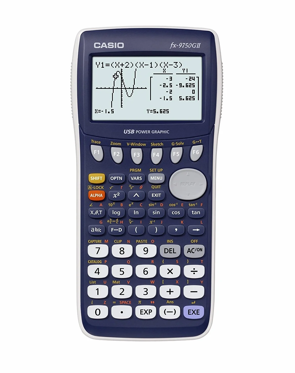 Casio FX-9750GII Bolsillo - Calculadora (Bolsillo, Calculadora científica, Color Blanco/Azul, De plástico, 8 líneas, 64 x 128 Pixeles)