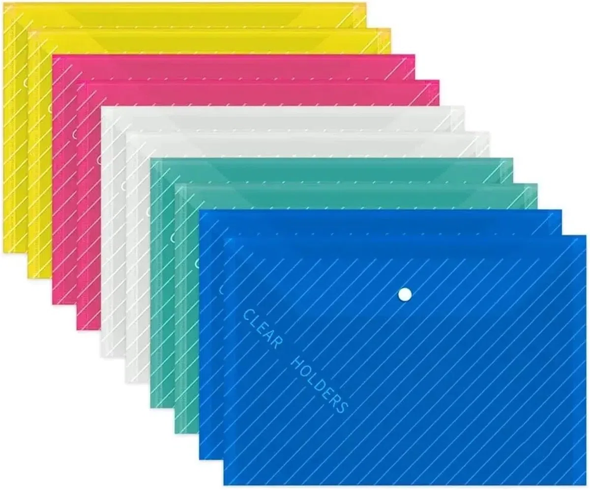 Carpetas de archivos plástico tamaño A4 30 piezas para Documentos | Con sujetadores Sobres transparentes for documentos de oficina escolar(Mixed)