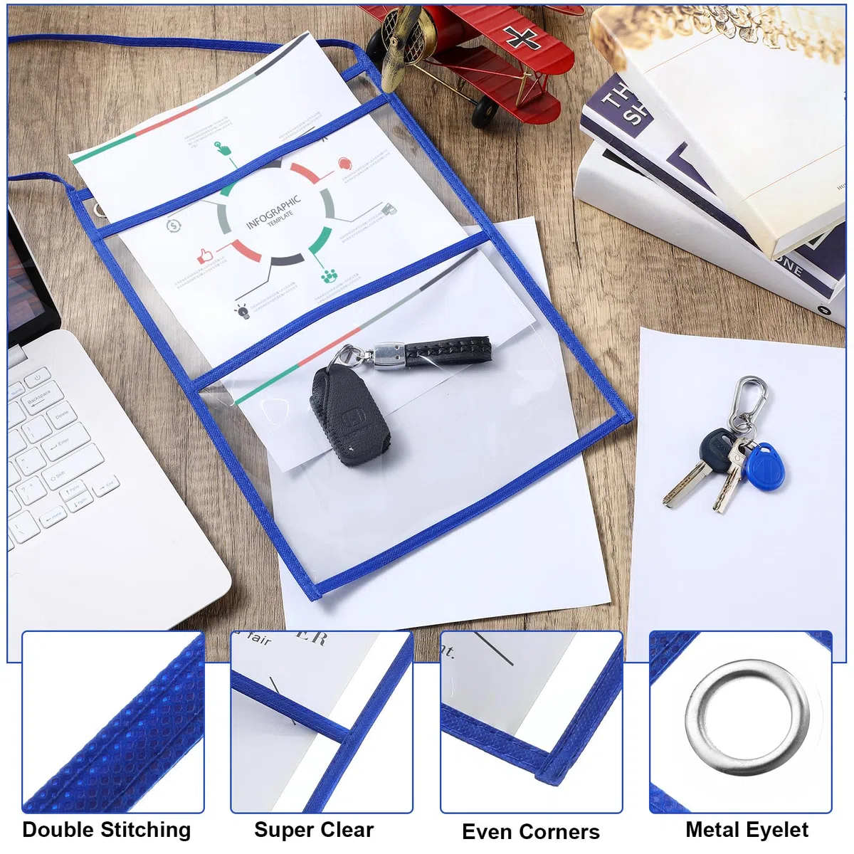 Epakh Paquete de 30 fundas de plástico para pedidos de trabajo, fundas de pedido de reparación de 9 x 12 pulgadas, bolsillos para pedidos de trabajo, soportes para boletos de trabajo, soportes para