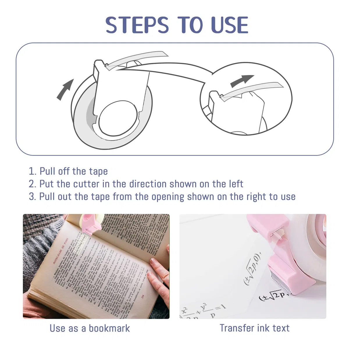Paquete de 12 cintas invisibles con mini dispensador, cinta mágica de 1/2 pulgada, cinta transparente para escribir, reparación portátil para oficina, escuela, hogar (12)