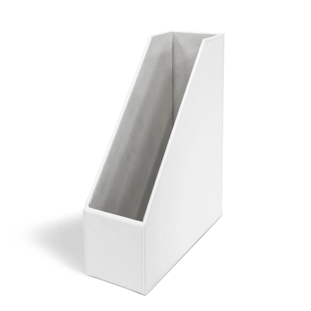 OSCO WPUMR1 Faux Leather Magazine Rack - White