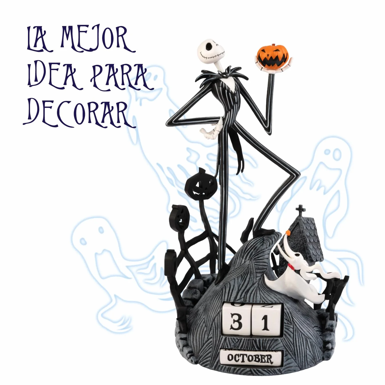 Calendario Perpetuo Pesadilla Antes de Navidad - Figura Pesadilla Antes de navidad Jack para Decoracion │ Regalos Disney para Fans │ Base estable y bloques intercambiables │ Merchandising OFICIAL