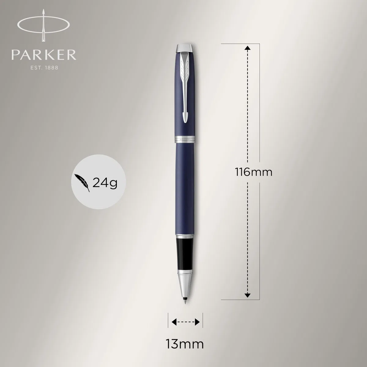 Parker IM Bolígrafo Roller | Punto fino | color azul mate | tinta negra | en estuche de regalo