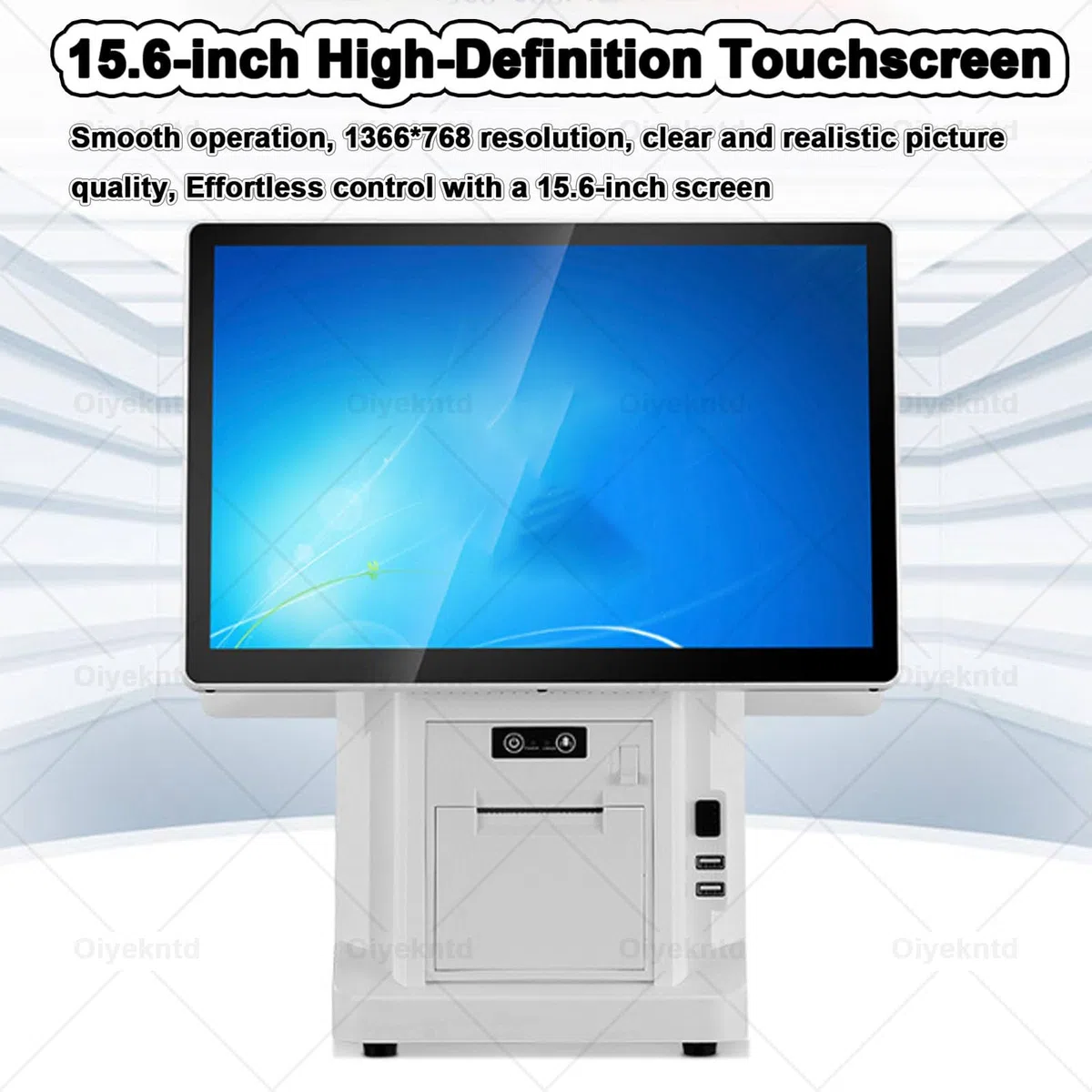 Sistemas TPV para restaurantes con Pantalla táctil de 15,6 Pulgadas, Caja registradora Todo en uno para pequeños Negocios, Terminal de Pago para Tiendas minoristas SingleScreen-4G64G58mm