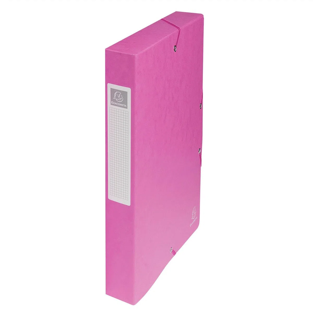 Exacompta 50400E Lote de 8 cajas de clasificación Exabox en cartulina lustrada con cierre c/goma 25 x 33 cm lomo de 4 cm Colores surtidos (Azul, Amarillo, Negro, Rosa, Rojo, Turquesa, Verde, Morado)