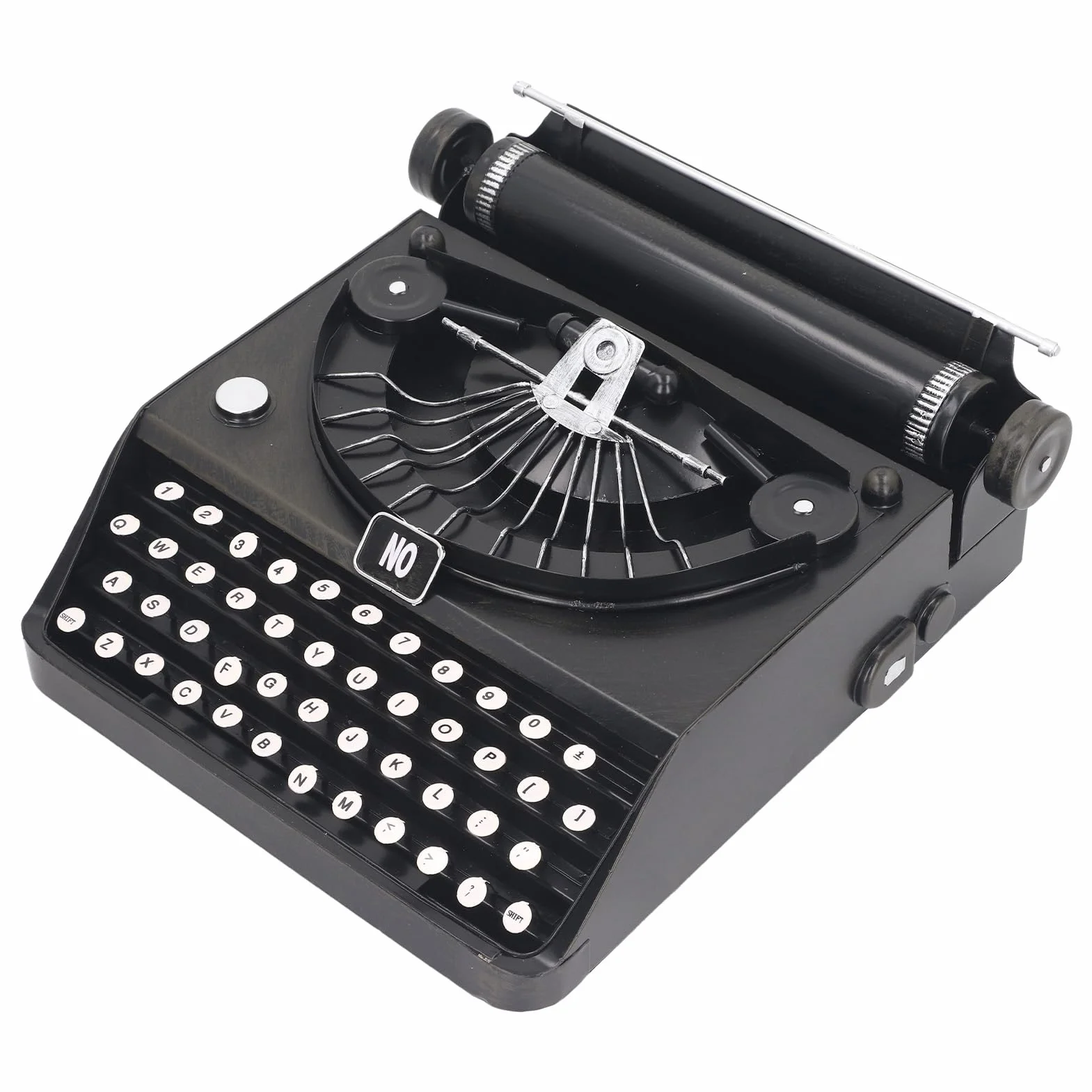 Máquinas de Escribir Portátiles Negras Adorno Decorativo, Ideal Hecho de Hierro, Buena Mano de Obra, Modelo de Máquina de Escribir Antiguo para en Casa