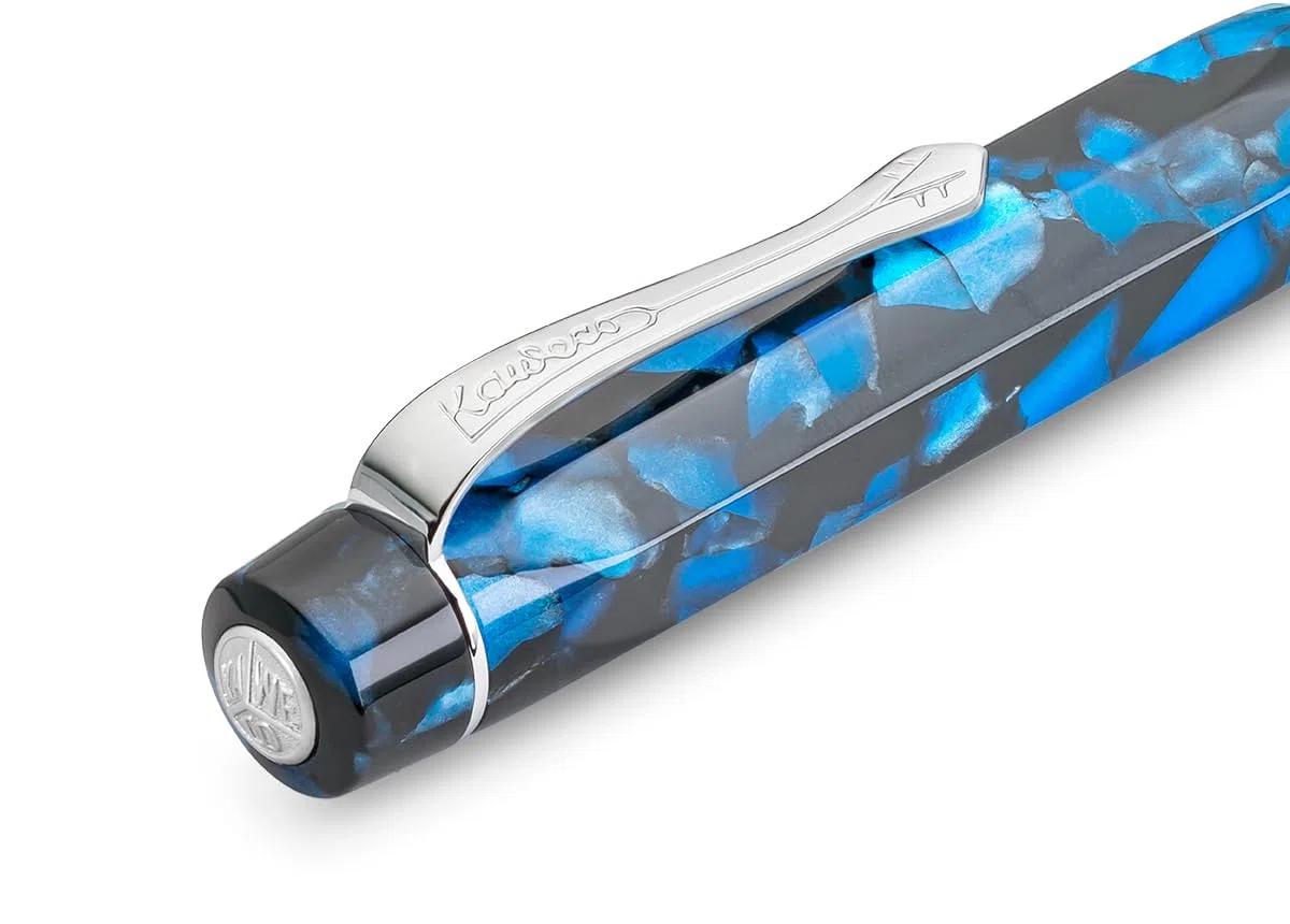 Kaweco ART SPORT - Pluma estilográfica exclusiva de acrílico para cartuchos de tinta con punta de acero, incluye caja de metal, 12,5 cm, plumín: M (mediana)